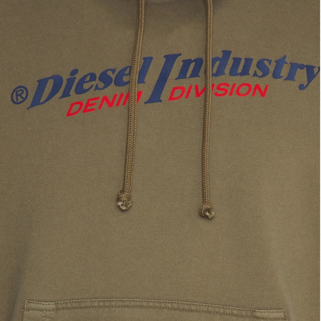 Diesel Industry Denim Division Logo Convert Green Hoodie S