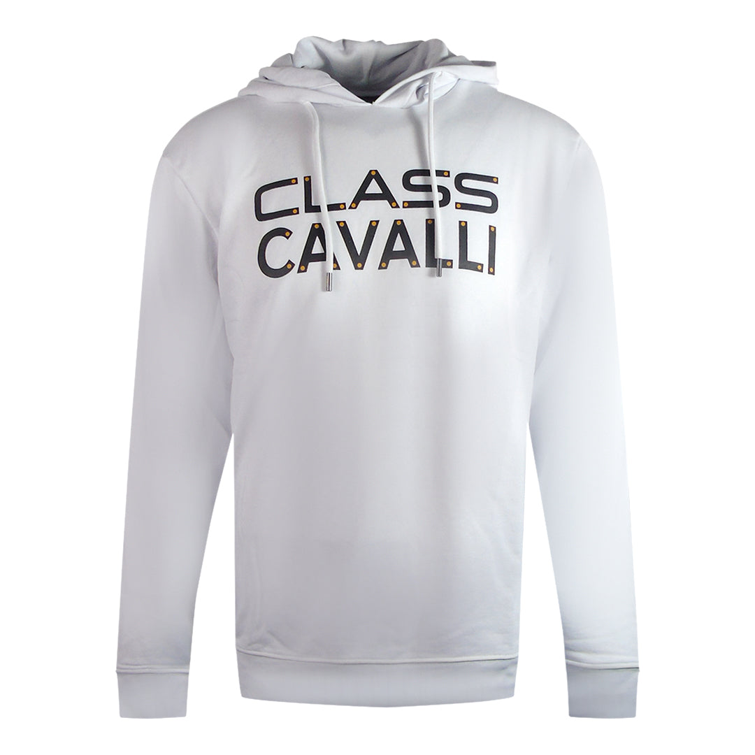 Cavalli Class Reverse Logo White Hoodie M