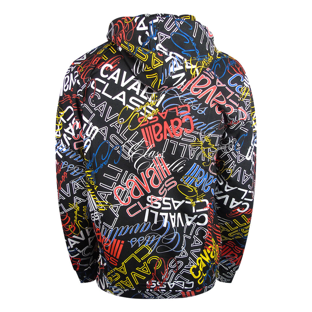 Cavalli Class Multi Logo Black Hoodie M