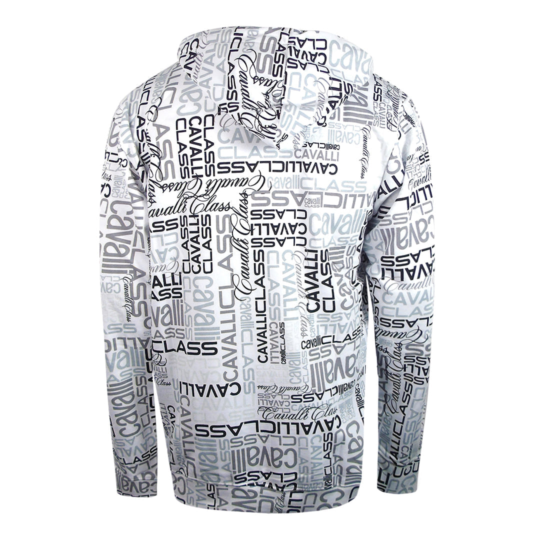 Cavalli Class Multi Logo White Hoodie M