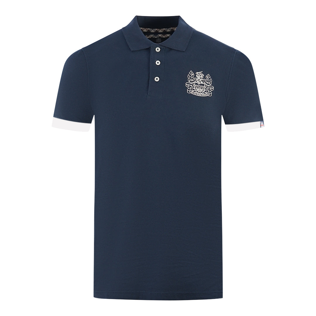 Aquascutum Mens P00223 85 Polo Shirt Navy